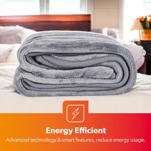 Geepas Heated Throw Blanket Fleece Electric Over Soft Fleece 9 Settings