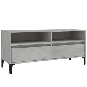 Berkfield TV Cabinet Concrete Grey 100x34.5x44.5 cm Engineered Wood