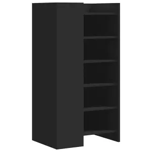 Berkfield Shoe Cabinet Black 52x37.5x100 cm Engineered Wood