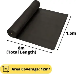 8m x 1.5m Garden membrane weed control heavy duty 50GSM Polypropylene Corrosion garden weed membrane