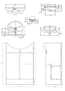 Aquarius View 550mm Vanity Unit and Close Coupled WC Toilet Set AQVW2560