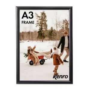 Kenro Frisco Series Black Photo Frame A3 / 29.7x42cm Wall Hanging with Acrylic Front - FRA3B