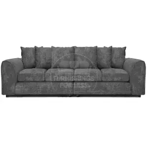 Monaco Chenille Fabric Long 4 Seater Sofa  Grey