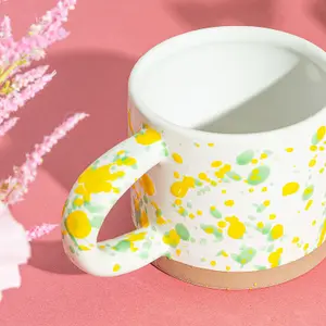 Sass & Belle Yellow and Green Splatterware Mug