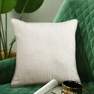 Hopelynn Striped Square Throw Cushion Natural