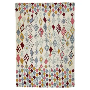 Handmade Luxurious Modern Wool Easy to Clean Abstract Geometric Multicolored Rug for Living Room & Bedroom-120cm X 170cm