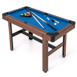 COSTWAY Pool Table for Kids & Adults Wooden Billiard Game Table w/ Full Set of Balls