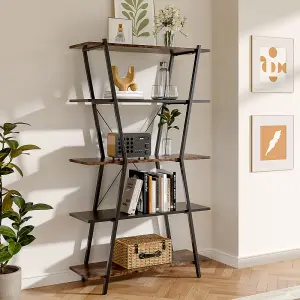 5-Tier Bookshelf Open Bookcase Display Shelf