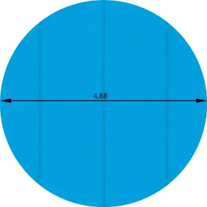 Pool Cover - round, floating, protects and warms the water - 488 cm diameter blue