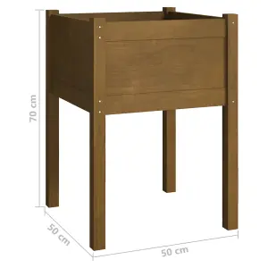 Berkfield Garden Planter Honey Brown 50x50x70 cm Solid Pinewood