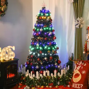 Lighted Artificial Fir Christmas Tree 4.92ft H