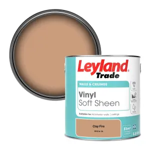 Leyland Trade Vinyl Soft Sheen Walls & Ceilings Emulsion Paint Clay Fire (PPG16-26) - 2.5L