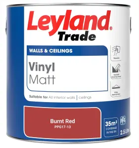 Leyland Trade Vinyl Matt Walls & Ceilings Emulsion Paint Burnt Red (PPG17-13) 2.5L