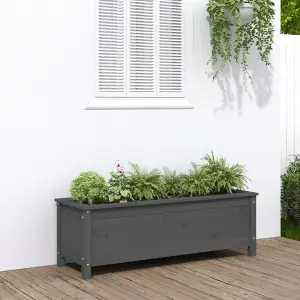 Berkfield Garden Raised Bed Grey 119.5x40x39 cm Solid Wood Pine