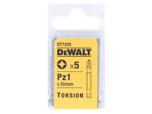 DEWALT DT7225-QZ DT7225 Torsion Bits PZ1 x 50mm (Pack 5) DEWDT7225QZ