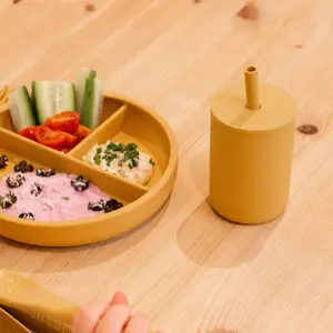 Tiny Dining - Baby Silicone Suction Feeding Set - Ochre - 4pc