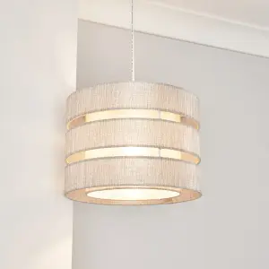 Inlight Ponte Light Grey Metallic effect Contemporary Trio Light shade (D)28cm