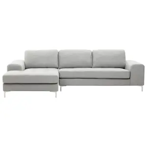 Right-Hand Corner Sofa KIRUNA Light Grey Fabric Right Hand