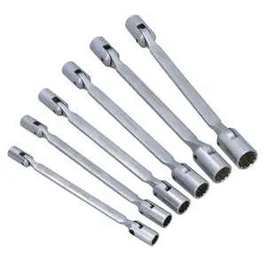 6pc Double End Flexible Socket Wrench Metric Spanner 8-19mm 12 Point