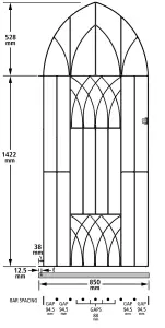 ABBI Metal Tall Bow Top Garden Gate 914mm GAP x 1950mm High ABZP42