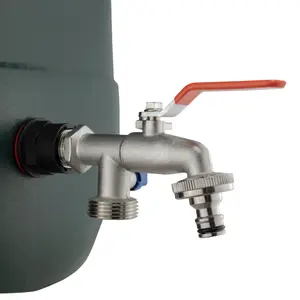 water butt/rain barrel outlet adaptor+double outlet lever tap