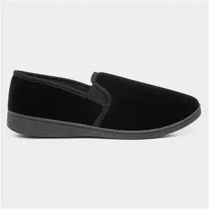 The Slipper Company Ian Mens Black Twin Gusset - Size 6 - Mens Slippers Full