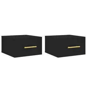 Berkfield Wall-mounted Bedside Cabinets 2 pcs Black 35x35x20 cm