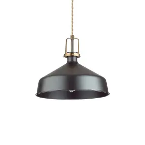 Luminosa Eris-1 Indoor Dome Ceiling Pendant Lamp 1 Light Black, E27