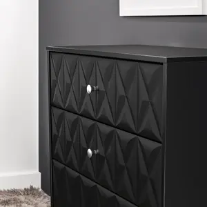 San Jose Ready assembled Black 4 Drawer Chest (H)1063mm (W)766mm (D)395mm