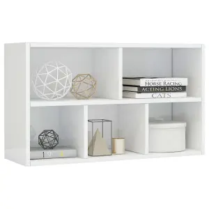 Berkfield Book Cabinet/Sideboard High Gloss White 50x25x80 cm Engineered Wood