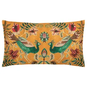 Wylder Holland Park Duo Peacock Pride Linen Look Feather Rich Cushion