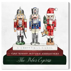 Holiday Nutcracker Books - Wrapped Canvas Painting 109 cm H x 109 cm W x 4 cm D