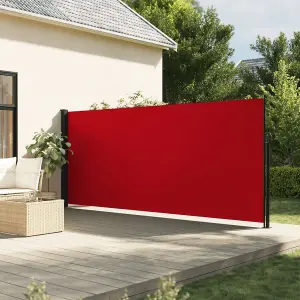 Berkfield Retractable Side Awning Red 160x600 cm