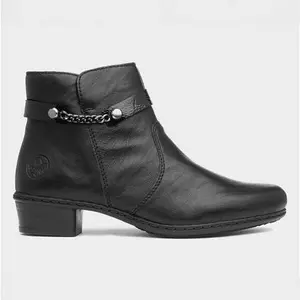 Rieker Womens Black Zip Ankle Boot - Size 40 - Womens Boots Ankle