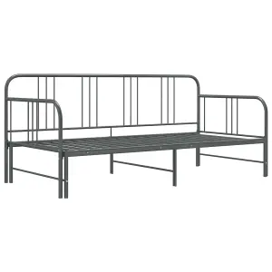 vidaXL Pull-out Sofa Bed Frame without Mattress Grey Metal 90x200 cm