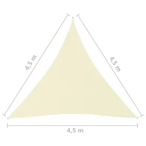 Berkfield Sunshade Sail Oxford Fabric Triangular 4.5x4.5x4.5 m Cream