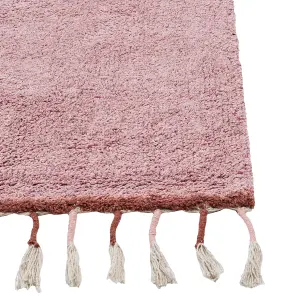 Cotton Area Rug 140 x 200 cm Pink CAPARLI