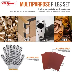 Hi-Spec 17pc Steel Metal Hand File & Needle File Tool Kit Set. Flat, Round & Triangle Files for DIY, Crafts & Wood Work