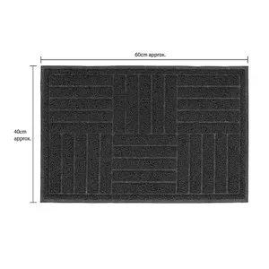 JVL Mud Grabber Spaghetti Scraper Doormat, 40x60cm, Grey Square