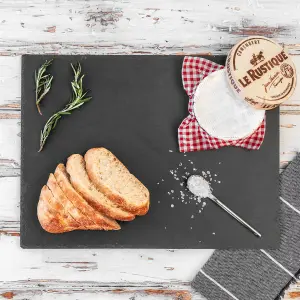 Argon Tableware - Slate Placemats & Coasters Set - 40cm x 30cm - Grey