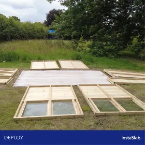 DEPLOY Concrete InstaSlab 1.75m x 2.25m ( 5ft x 7ft ) Instant Concrete Foundation Slab (W) 175 cm x (L) 225 cm - Ready made Kit