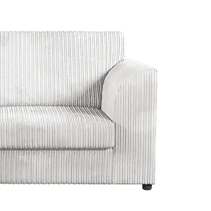 Luxor Long Fabric Jumbo Cord 4 Seater Sofa - Full Back Silver