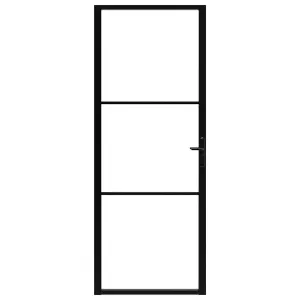 Berkfield Interior Door ESG Glass and Aluminium 76x201.5 cm Black