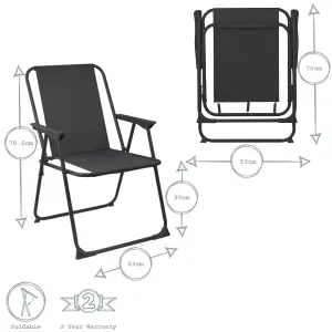 Harbour Housewares - Folding Metal Beach Chair - Black