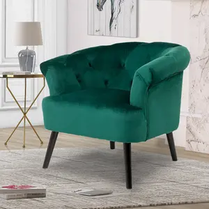 Velvet Emerald Green Sara Accent Chair