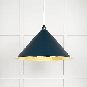 Hammered Brass Hockley Pendant in Dusk