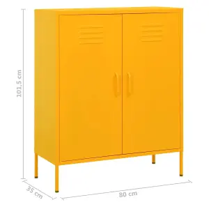 Berkfield Storage Cabinet Mustard Yellow 80x35x101.5 cm Steel