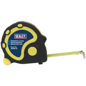 Durable 5m Rubber Tape Measure with Belt Clip and Slide-Button Lock