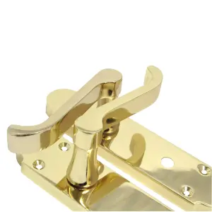 Epsom Door Handle Bathroom Lock Scroll Lever - Brass