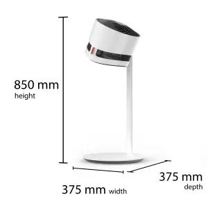 Boneco White 15" Pedestal fan With adjustable height